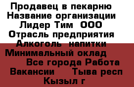 Продавец в пекарню › Название организации ­ Лидер Тим, ООО › Отрасль предприятия ­ Алкоголь, напитки › Минимальный оклад ­ 27 300 - Все города Работа » Вакансии   . Тыва респ.,Кызыл г.